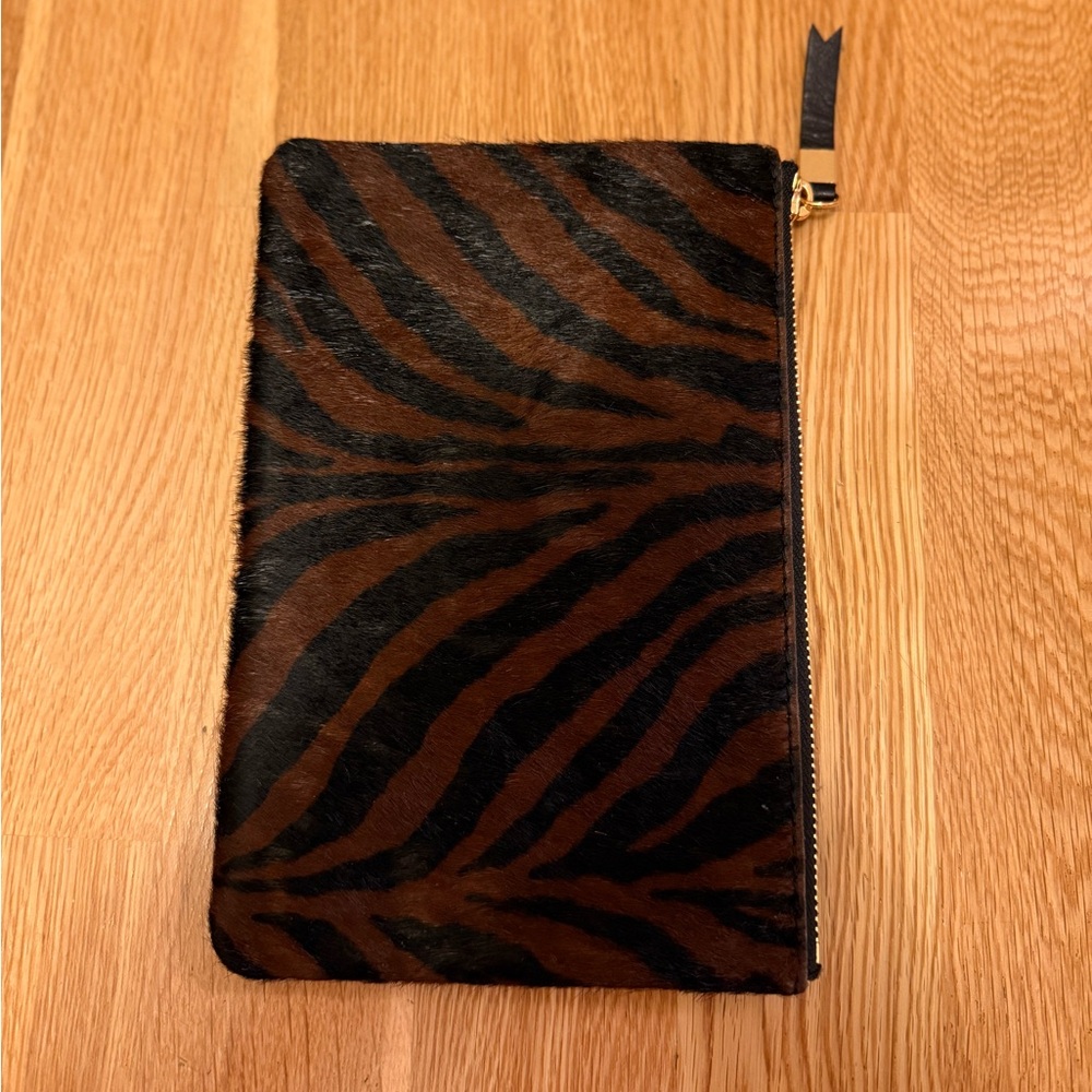 Madewell Brown and Black Animal Print Clutch